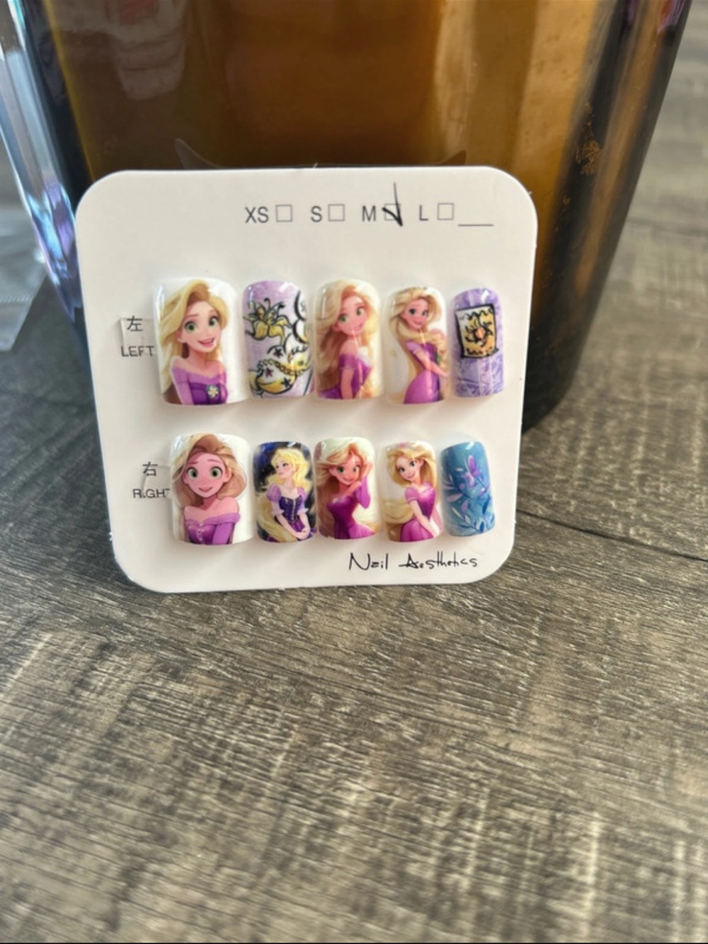 Purple Princess Character Press-On Nails for women